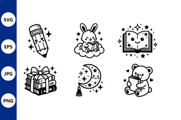 Download Cute Doodle Pencil Bunny Books - Premium Resources
