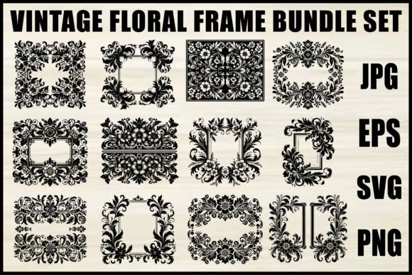 Download Black Floral Frame Set - Premium Resources