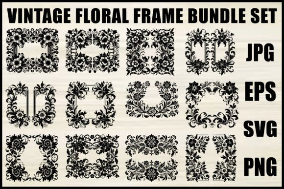 Download Black Floral Frame Set - Premium Resources